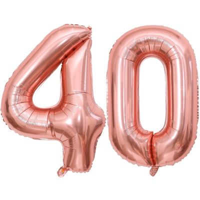 40 Inch Rose Gold 40 Number Balloons Giant Jumbo Huge 40 Foil Mylar Helium Number Digital Balloons Rose Gold Birthday Mylar Digital Balloons 40th Birthday Party 40th Anniversary Events Party