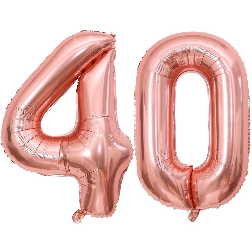 40 Inch Rose Gold 40 Number Balloons Giant Jumbo Huge 40 Foil Mylar Helium Number Digital Balloons Rose Gold Birthday Mylar Digital Balloons 40th Birthday Party 40th Anniversary Events Party