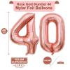 40 Inch Rose Gold 40 Number Balloons Giant Jumbo Huge 40 Foil Mylar Helium Number Digital Balloons Rose Gold Birthday Mylar Digital Balloons 40th Birthday Party 40th Anniversary Events Party view 2