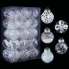 60MM/2.36" Christmas Ornaments Set, 30pcs White Clear Plastic Christmas Tree Ornaments, Delicate Shatterproof Baubles for Xmas Tree Decorations, Wedding, Holiday Party, Home Decor view 1