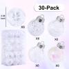 60MM/2.36" Christmas Ornaments Set, 30pcs White Clear Plastic Christmas Tree Ornaments, Delicate Shatterproof Baubles for Xmas Tree Decorations, Wedding, Holiday Party, Home Decor view 2