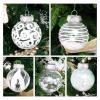 60MM/2.36" Christmas Ornaments Set, 30pcs White Clear Plastic Christmas Tree Ornaments, Delicate Shatterproof Baubles for Xmas Tree Decorations, Wedding, Holiday Party, Home Decor view 4