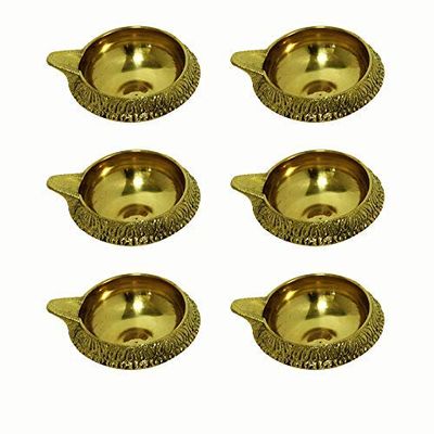 Frienemy Presents Traditional Brass Kubera Vilakku/Traditional Puja Diya Lamp/Pooja Item - Set of 6 Diya Lamps #Frienemy-334