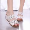 HHZYT Platform Sandals for Women Flowers Embroidered Wedge Sandals Summer Open Toe Slip on Leather Sandals Mule Clogs Beach Slippers Shoes,White,US11/EU42 view 4