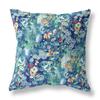 HomeRoots Bright Blue Turquoise Broadcloth 16" Blue Turquoise Springtime Indoor Outdoor Throw Pillow view 1