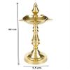 Frienemy Presents Brass Decorative Oxidised Kerala Fancy Samai Oil Diya (Gold_1.1 Inch X 2.1 Inch X 7.8 Inch) #Frienemy-484 view 3