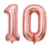 40 Inch Rose Gold 10 Number Balloons Giant 10 Balloons Rose Gold Birthday 10 Balloons 10th Birthday Anniversary Events Party Decorations Supplies view 1