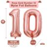 40 Inch Rose Gold 10 Number Balloons Giant 10 Balloons Rose Gold Birthday 10 Balloons 10th Birthday Anniversary Events Party Decorations Supplies view 2
