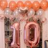 40 Inch Rose Gold 10 Number Balloons Giant 10 Balloons Rose Gold Birthday 10 Balloons 10th Birthday Anniversary Events Party Decorations Supplies view 3