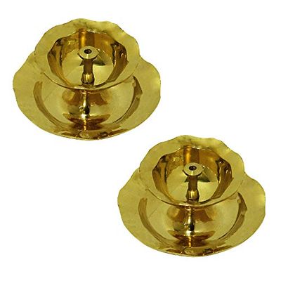 Frienemy Presents Traditional Brass Lehar Deep/Traditional Puja Diya/Pooja Oil Lamp - Pack of 2#Frienemy-259