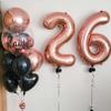 40 Inch Rose Gold 26 Number Balloons Giant Jumbo Huge 26 or 62 Foil Mylar Helium Number Digital Balloons Rose Gold Birthday Mylar Digital Balloons 26th or 62th Birthday Anniversary Events Party view 3