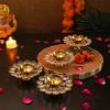 Frienemy Presents Pack of 4 Brass Crystal Akhand Diya Brass Oil Puja Lamp - Diwali Diya Diwali Home Decoration Item and Diwali Gifts (Golden, 9 Cm X 3 Cm) #Frienemy-554 view 1