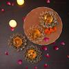 Frienemy Presents Pack of 4 Brass Crystal Akhand Diya Brass Oil Puja Lamp - Diwali Diya Diwali Home Decoration Item and Diwali Gifts (Golden, 9 Cm X 3 Cm) #Frienemy-554 view 3