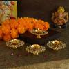 Frienemy Presents Pack of 4 Brass Crystal Akhand Diya Brass Oil Puja Lamp - Diwali Diya Diwali Home Decoration Item and Diwali Gifts (Golden, 9 Cm X 3 Cm) #Frienemy-554 view 4