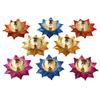 Frienemy Presents Brass Diya Deepak Lotus Oil Lamp Colorful Kamal Design for Diwali Gifting (Set of 8) #Frienemy-535 view 1