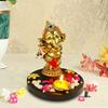 Frienemy Presents Ganesha Idol for Gift with Brass Diya and Ghee Wicks (15 Cm X 15 Cm X 16.5 Cm, Gold) Decorative Showpiece #Frienemy-654 view 1