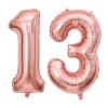 40 Inch Rose Gold 13 Number Balloons Giant Jumbo Huge 13 or 31 Foil Mylar Helium Number Digital Balloons Rose Gold Birthday Mylar Digital Balloons 13th 31st Birthday Anniversary Events Party view 1