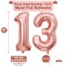 40 Inch Rose Gold 13 Number Balloons Giant Jumbo Huge 13 or 31 Foil Mylar Helium Number Digital Balloons Rose Gold Birthday Mylar Digital Balloons 13th 31st Birthday Anniversary Events Party view 2