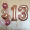 40 Inch Rose Gold 13 Number Balloons Giant Jumbo Huge 13 or 31 Foil Mylar Helium Number Digital Balloons Rose Gold Birthday Mylar Digital Balloons 13th 31st Birthday Anniversary Events Party view 3