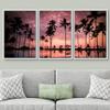 SIGNWIN Framed Canvas Wall Art Beautiful Sunset Reflection of Silhouettes Palm Trees Coastal Ocean Photography Modern Art Panoramic Relax/Calm for Living Room, Bedroom, Office - 16"x24"x3 White view 2