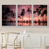 SIGNWIN Framed Canvas Wall Art Beautiful Sunset Reflection of Silhouettes Palm Trees Coastal Ocean Photography Modern Art Panoramic Relax/Calm for Living Room, Bedroom, Office - 16"x24"x3 White view 3