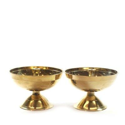 Frienemy Presents Ganpati Traditional Gold Brass Pyali Deep/Puja Diya/Pooja Oil Lamp - (Size: 4Cm, Pack of 2) #Frienemy-216