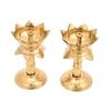 Frienemy Presents Set of 2 Pure Brass Diya for Puja Temaple Decoration, Lotus Shape Pillar Diya Stand Oil Lamp for Home Mandir Pooja Articles Decor Gifts (Size 3.8#Frienemy-190 view 2