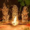Frienemy Presents Lakshmi Ganesha Saraswati with Diya Diwali Statue Idol - Puja Deepak- Showpiece Oil Lamp Diya Decoration #Frienemy-566 view 3