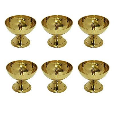 Frienemy Presents Traditional Brass Pyali Deep/Traditional Puja Diya/Pooja Oil Lamp - Piece of Six #Frienemy-385