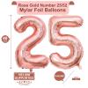 40 Inch Rose Gold 25 Number Balloons Giant Jumbo Huge 25 or 52 Foil Mylar Helium Number Digital Balloons Rose Gold Birthday Mylar Digital Balloons 25 Birthday Party 25th Anniversary Events Party view 2