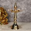 Frienemy Presents Brass Fancy Kerala Diya Oil Lamp Stand for Puja Home Decoration Items Temple Festival Gifts Indian Puja Articles Decor (Size 10 Inch, Golden) #Frienemy-220 view 2