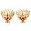 Frienemy Presents Brass Small Bowl Crystal Diya Round Shape Kamal Deep Akhand Jyoti Oil Lamp for Home Temple Puja Decor Gifts (2 Pcs) #Frienemy-288 view 1