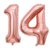 40 Inch Rose Gold 14 Number Balloons Giant Jumbo Huge 14 41 Foil Mylar Helium Number Digital Balloons Rose Gold Birthday Mylar Digital Balloons 14th Birthday Anniversary Events Party Decorations view 1