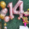 40 Inch Rose Gold 14 Number Balloons Giant Jumbo Huge 14 41 Foil Mylar Helium Number Digital Balloons Rose Gold Birthday Mylar Digital Balloons 14th Birthday Anniversary Events Party Decorations view 4