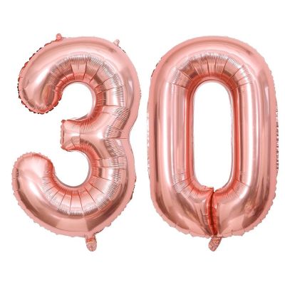 40 Inch Rose Gold 30 Number Balloons Giant Jumbo Huge 30 Foil Mylar Helium Number Digital Balloons Rose Gold Birthday Mylar Digital Balloons Dirty 30th Birthday Party 30th Anniversary Events Party