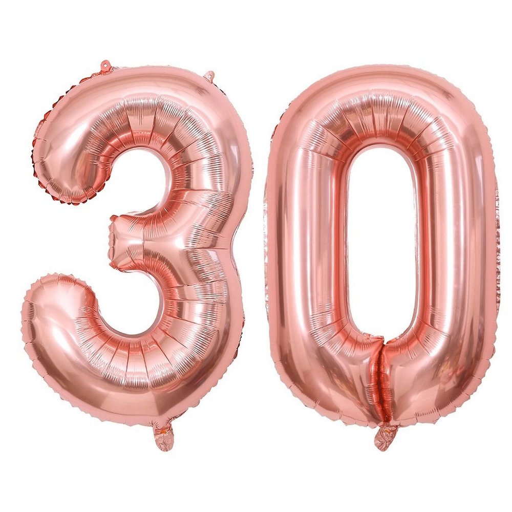 40 Inch Rose Gold 30 Number Balloons Giant Jumbo Huge 30 Foil Mylar Helium Number Digital Balloons Rose Gold Birthday Mylar Digital Balloons Dirty 30th Birthday Party 30th Anniversary Events Party
