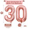 40 Inch Rose Gold 30 Number Balloons Giant Jumbo Huge 30 Foil Mylar Helium Number Digital Balloons Rose Gold Birthday Mylar Digital Balloons Dirty 30th Birthday Party 30th Anniversary Events Party view 2