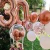40 Inch Rose Gold 30 Number Balloons Giant Jumbo Huge 30 Foil Mylar Helium Number Digital Balloons Rose Gold Birthday Mylar Digital Balloons Dirty 30th Birthday Party 30th Anniversary Events Party view 3