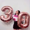 40 Inch Rose Gold 30 Number Balloons Giant Jumbo Huge 30 Foil Mylar Helium Number Digital Balloons Rose Gold Birthday Mylar Digital Balloons Dirty 30th Birthday Party 30th Anniversary Events Party view 4