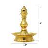 Frienemy Presents Tradational Brass Hanging Oil Wick Diya with 1 Meter Chain for Puja Gifts Antique Home Dcor - Gold (4X4.5 Inch) #Frienemy-660 view 2