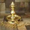 Frienemy Presents Tradational Brass Hanging Oil Wick Diya with 1 Meter Chain for Puja Gifts Antique Home Dcor - Gold (4X4.5 Inch) #Frienemy-660 view 3