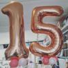 40 Inch Rose Gold 15 Number Balloons Giant 15 or 51 Balloons Rose Gold Birthday 15 Balloons 15th Birthday Anniversary Party Decorations Supplies view 3