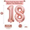 40 Inch Rose Gold 18 Number Balloons Giant 18 Balloons Rose Gold Birthday 18 Balloons 18th Birthday Anniversary Party Decorations Supplies view 2