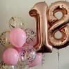 40 Inch Rose Gold 18 Number Balloons Giant 18 Balloons Rose Gold Birthday 18 Balloons 18th Birthday Anniversary Party Decorations Supplies view 3