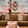 40 Inch Rose Gold 18 Number Balloons Giant 18 Balloons Rose Gold Birthday 18 Balloons 18th Birthday Anniversary Party Decorations Supplies view 4