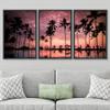 SIGNWIN Framed Canvas Wall Art Beautiful Sunset Reflection of Silhouettes Palm Trees Coastal Ocean Photography Modern Art Panoramic Relax/Calm for Living Room, Bedroom, Office - 16"x24"x3 Black view 3