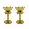 Frienemy Presents Antique Gold Finish Kamal Stand Diya for Home Temple Diwali Akhand Puja Articles Decor Gifts (Height 3.5 Inch) - Piece of Two #Frienemy-425 view 1
