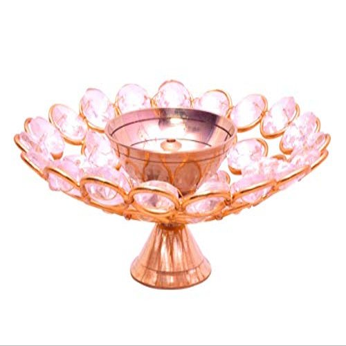 Frienemy Presents Decor Brass Crystal Oil Diya Home Decoration and Puja Purpose.(5 Inches) #Frienemy-486