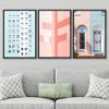 SIGNWIN Canvas Print Wall Art Set Pink & Blue Brick Apartment Buildings Cities Cityscape Mixed Media Modern Bohemian Scenic Colorful Multicolor for Living Room, Bedroom, Office - 16"x24"x3 Black view 3