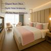 100% Egyptian Cotton Bed Runner Peach Solid Queen Size (88x20) 5 Piece Decorative Bed Scarf for Bedroom Hotel Wedding Room with 4 Pillow Shame view 3